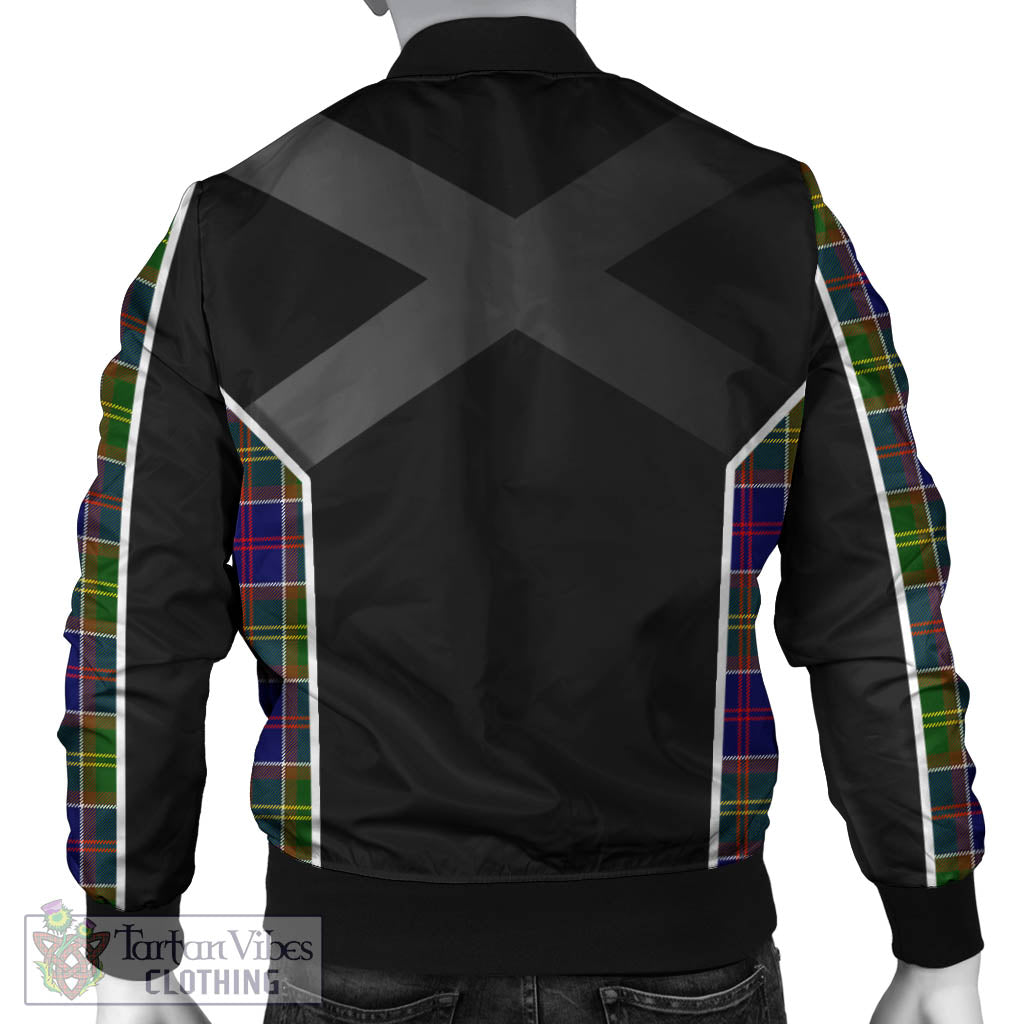 Tartan Vibes Clothing Whitefoord Modern Tartan Bomber Jacket with Family Crest and Scottish Thistle Vibes Sport Style