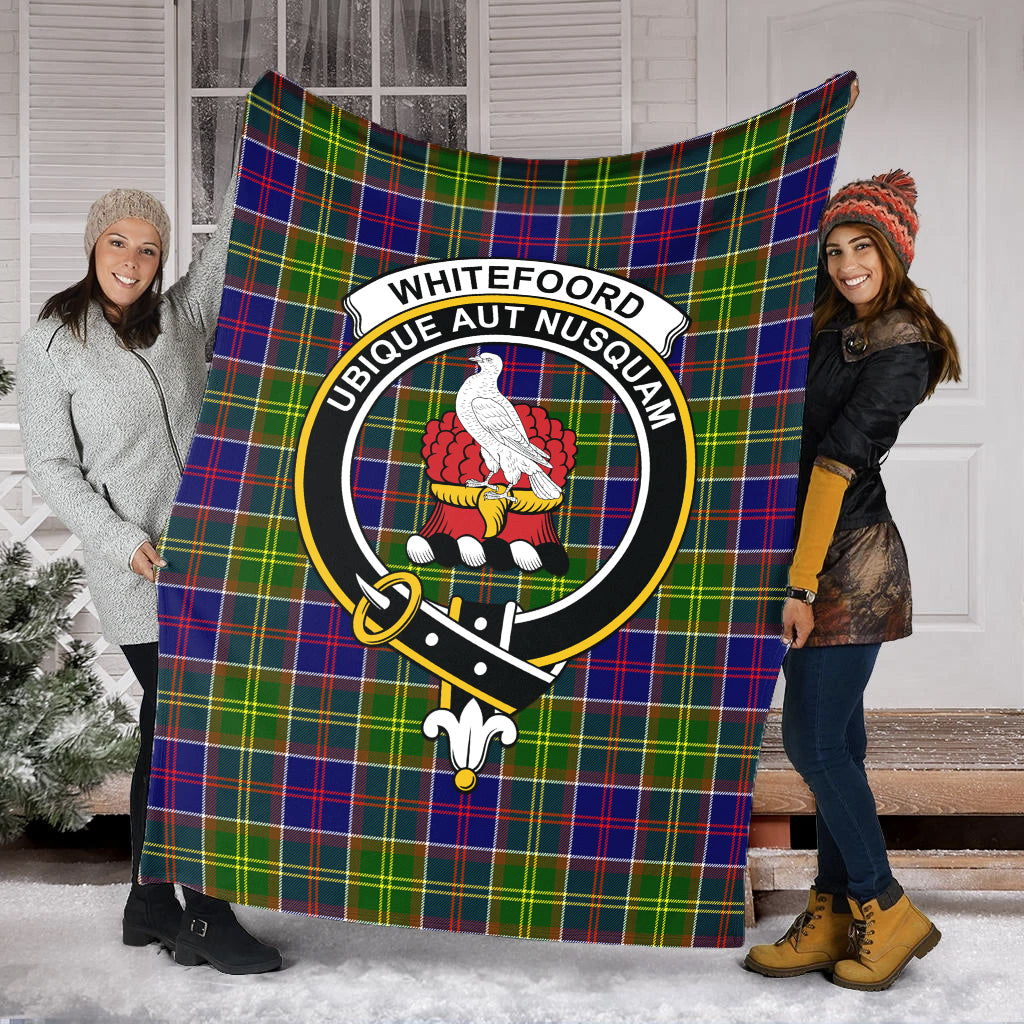 Whitefoord Tartan Blanket with Family Crest - Tartan Vibes Clothing