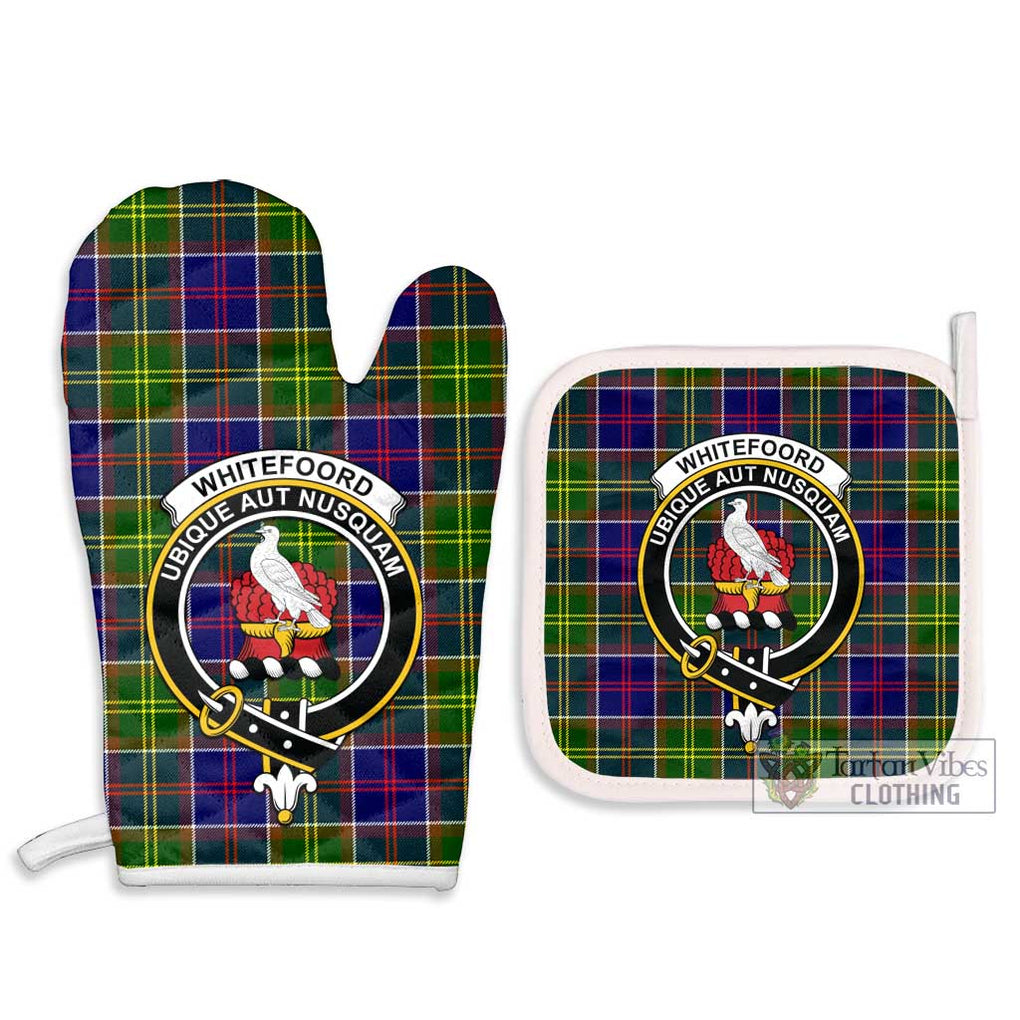 Whitefoord Tartan Combo Oven Mitt & Pot-Holder with Family Crest - Tartan Vibes Clothing