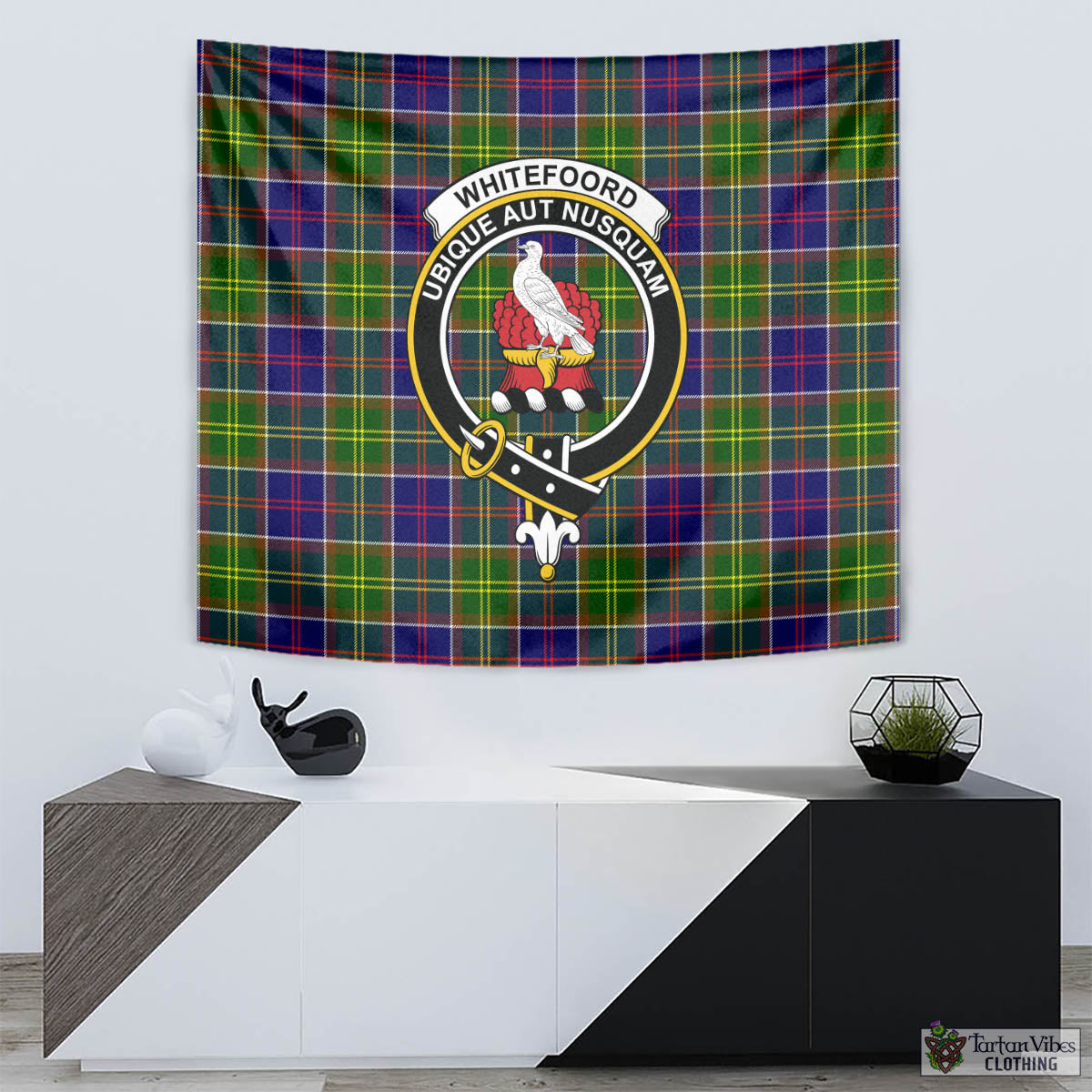 Whitefoord Tartan Tapestry Wall Hanging and Home Decor for Room with Family Crest - Tartan Vibes Clothing