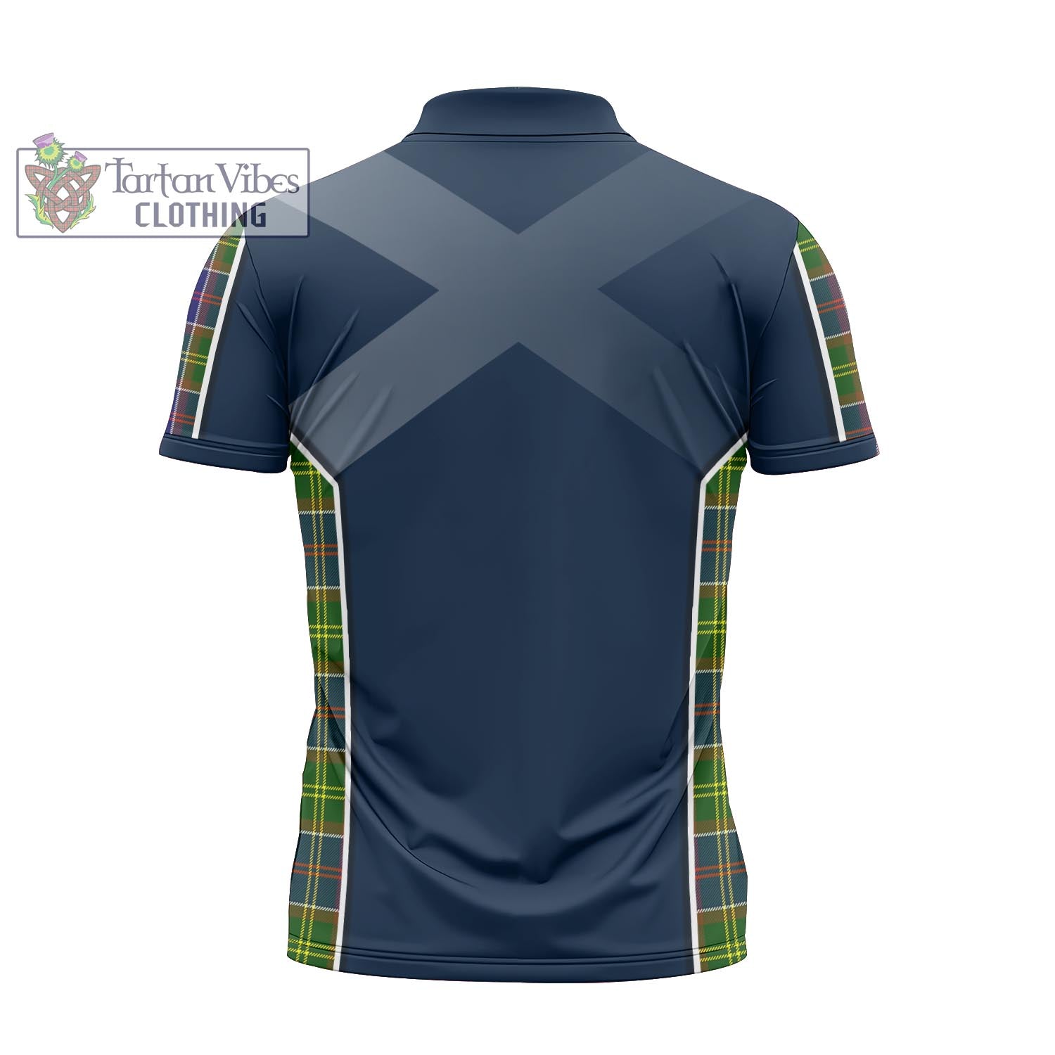 Tartan Vibes Clothing Whitefoord Modern Tartan Zipper Polo Shirt with Family Crest and Scottish Thistle Vibes Sport Style