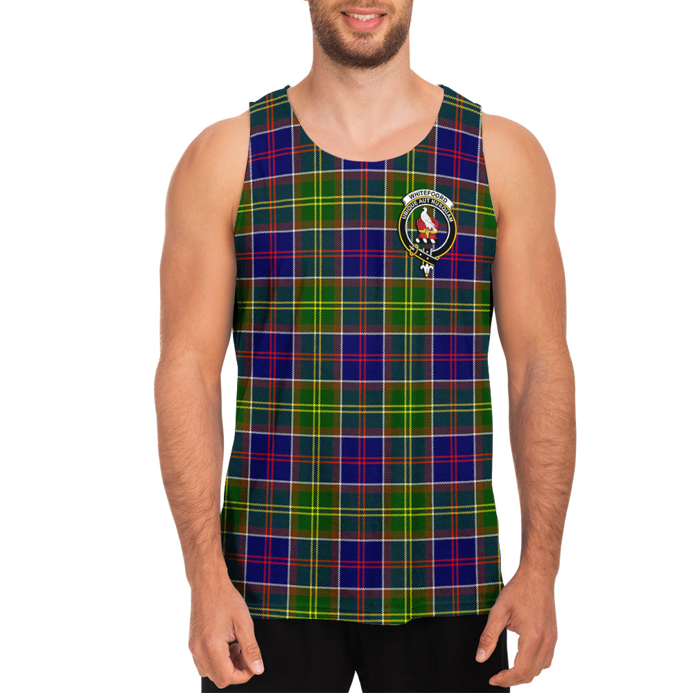 Whitefoord Tartan Mens Tank Top with Family Crest - Tartan Vibes Clothing