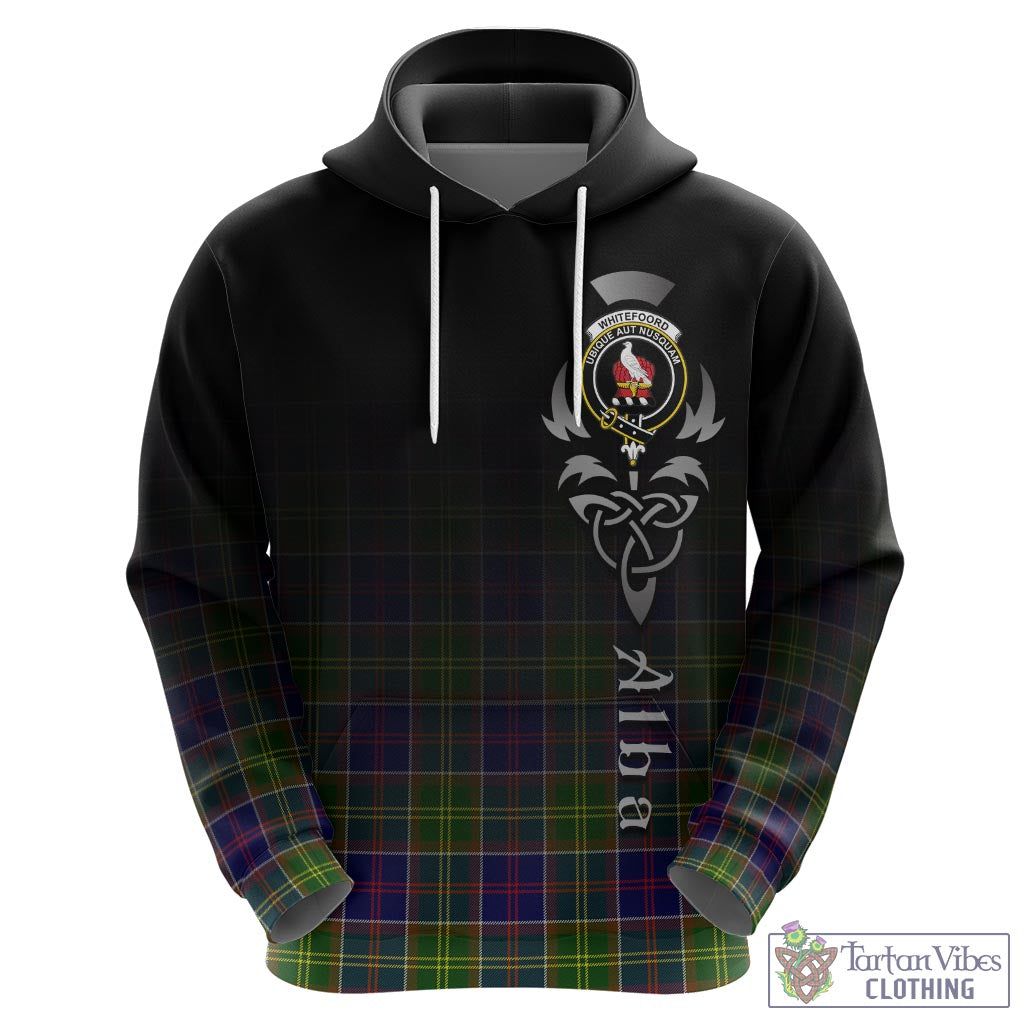 Whitefoord Tartan Hoodie Featuring Alba Gu Brath Family Crest Celtic Inspired - Tartan Vibes Clothing