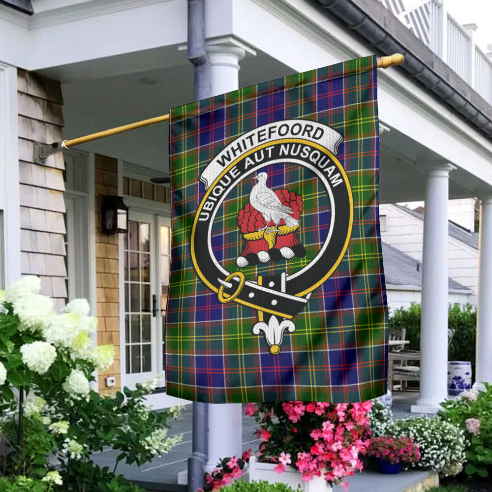 Whitefoord Tartan Flag with Family Crest - Tartan Vibes Clothing