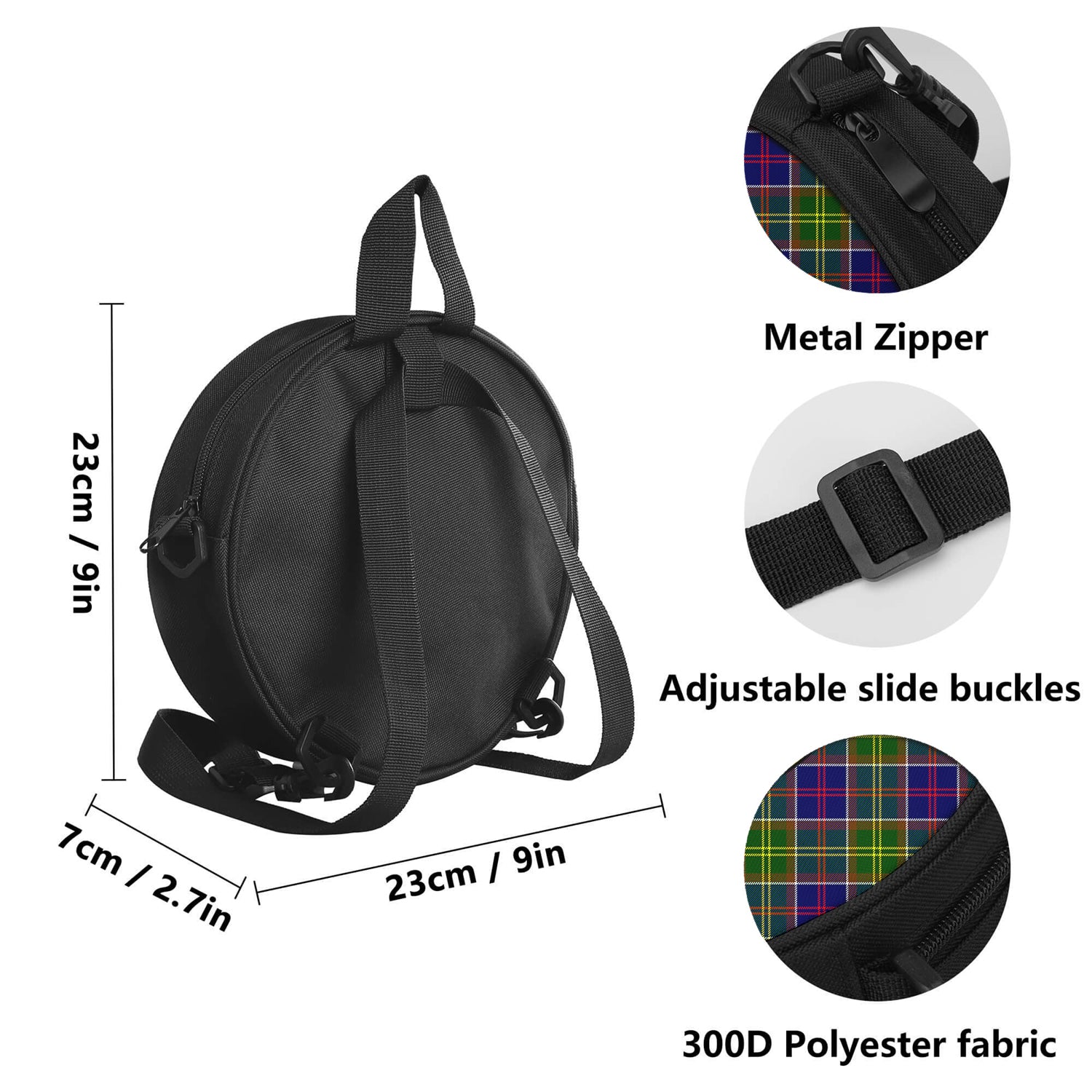 Whitefoord Tartan Round Satchel Bags with Family Crest - Tartan Vibes Clothing