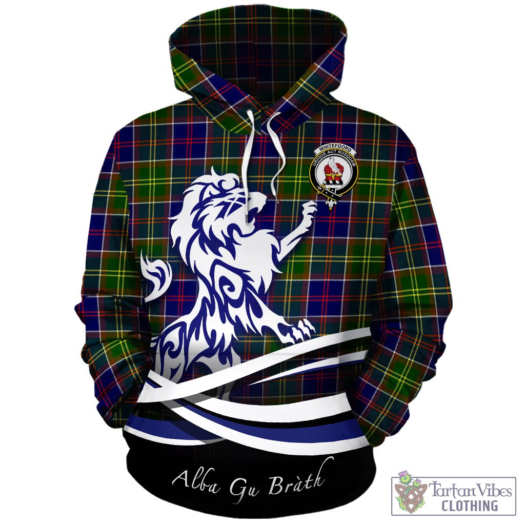 Whitefoord Tartan Hoodie with Alba Gu Brath Regal Lion Emblem - Tartan Vibes Clothing
