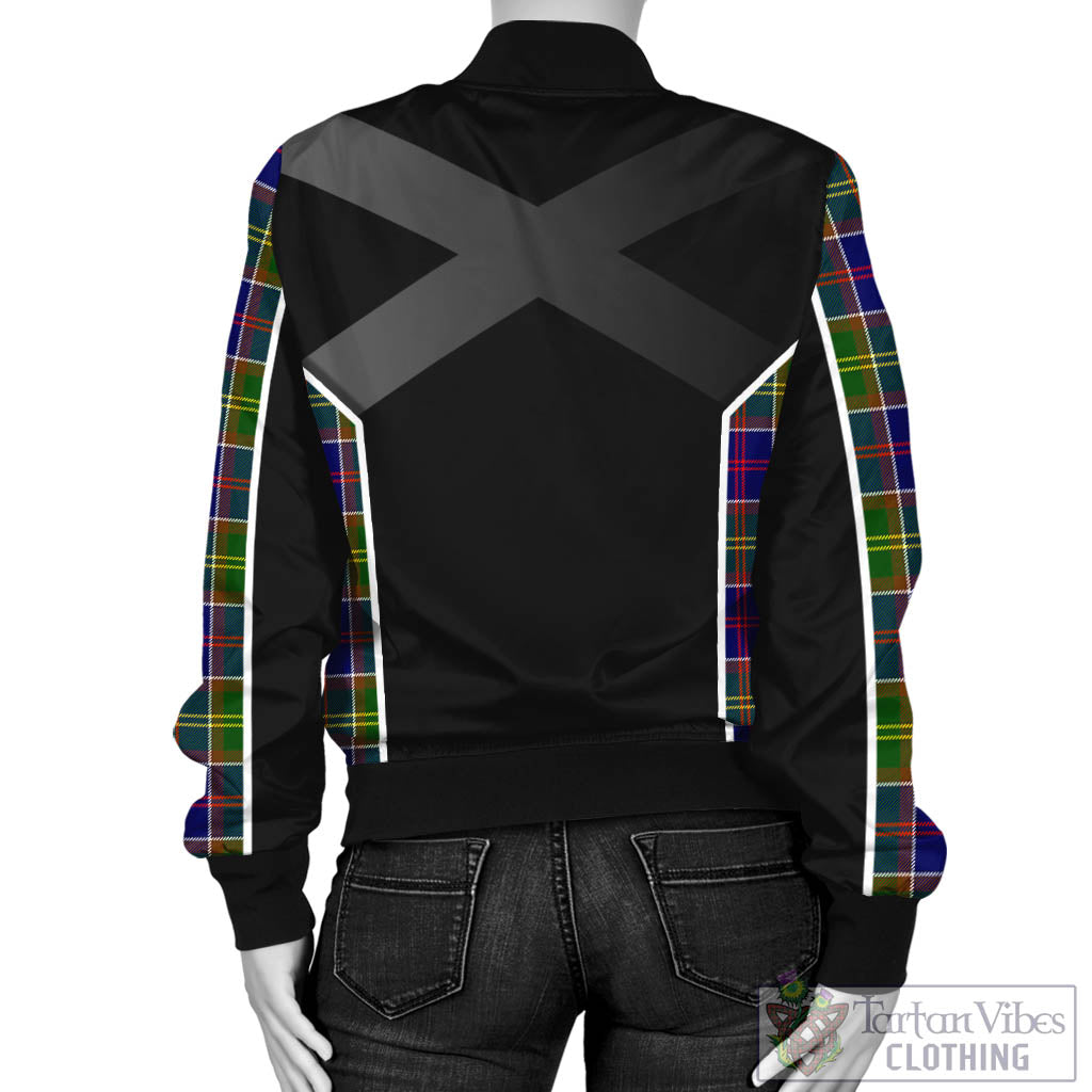 Tartan Vibes Clothing Whitefoord Modern Tartan Bomber Jacket with Family Crest and Scottish Thistle Vibes Sport Style