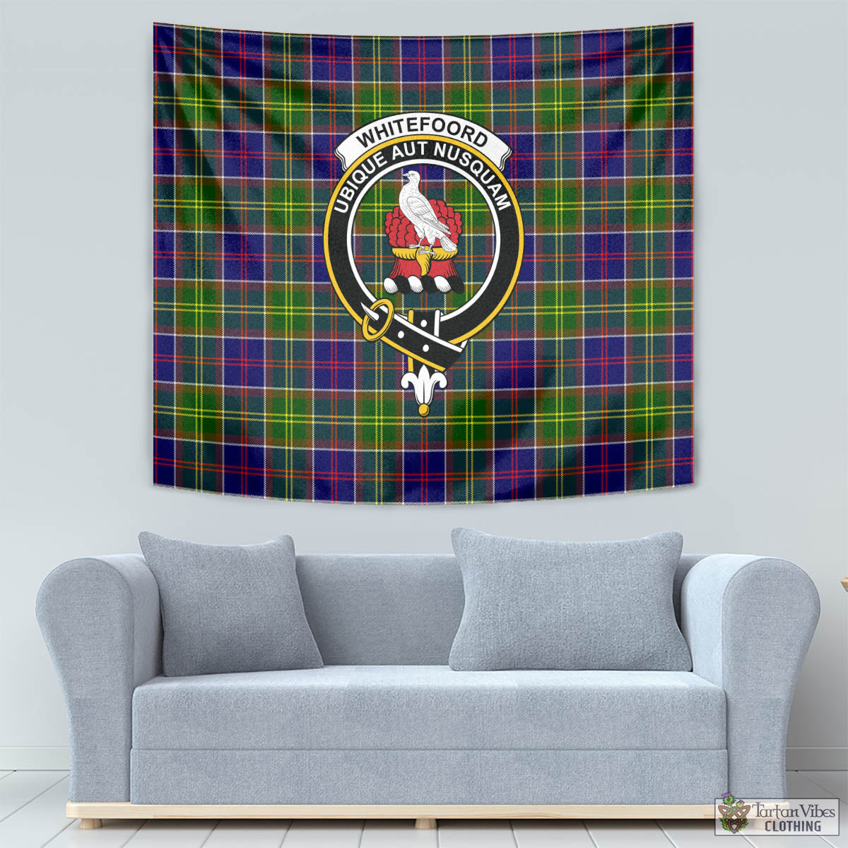 Whitefoord Tartan Tapestry Wall Hanging and Home Decor for Room with Family Crest - Tartan Vibes Clothing