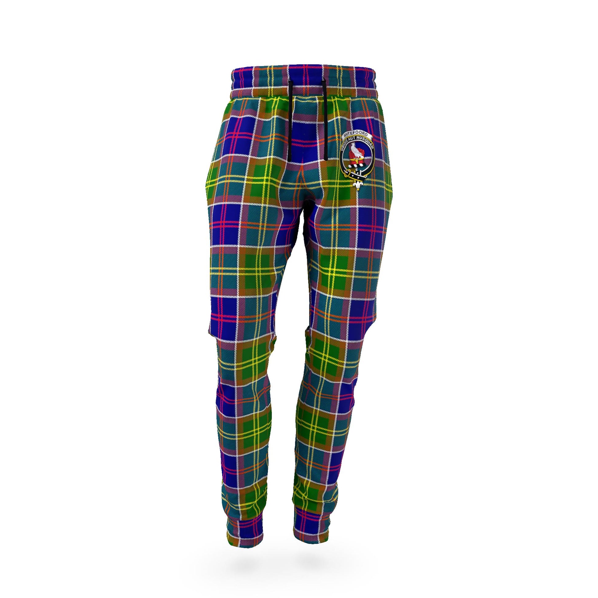 Whitefoord Tartan Joggers Pants with Family Crest - Tartan Vibes Clothing