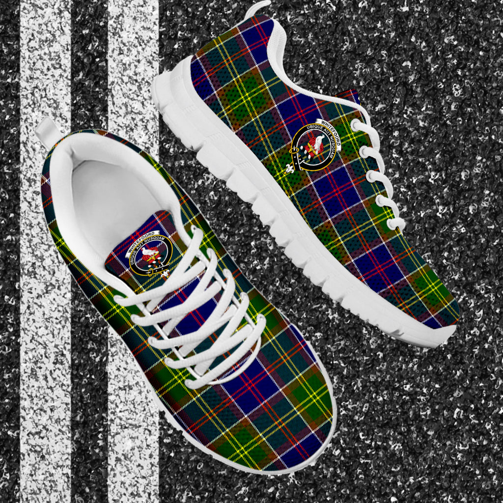 Whitefoord Tartan Sneakers with Family Crest - Tartan Vibes Clothing