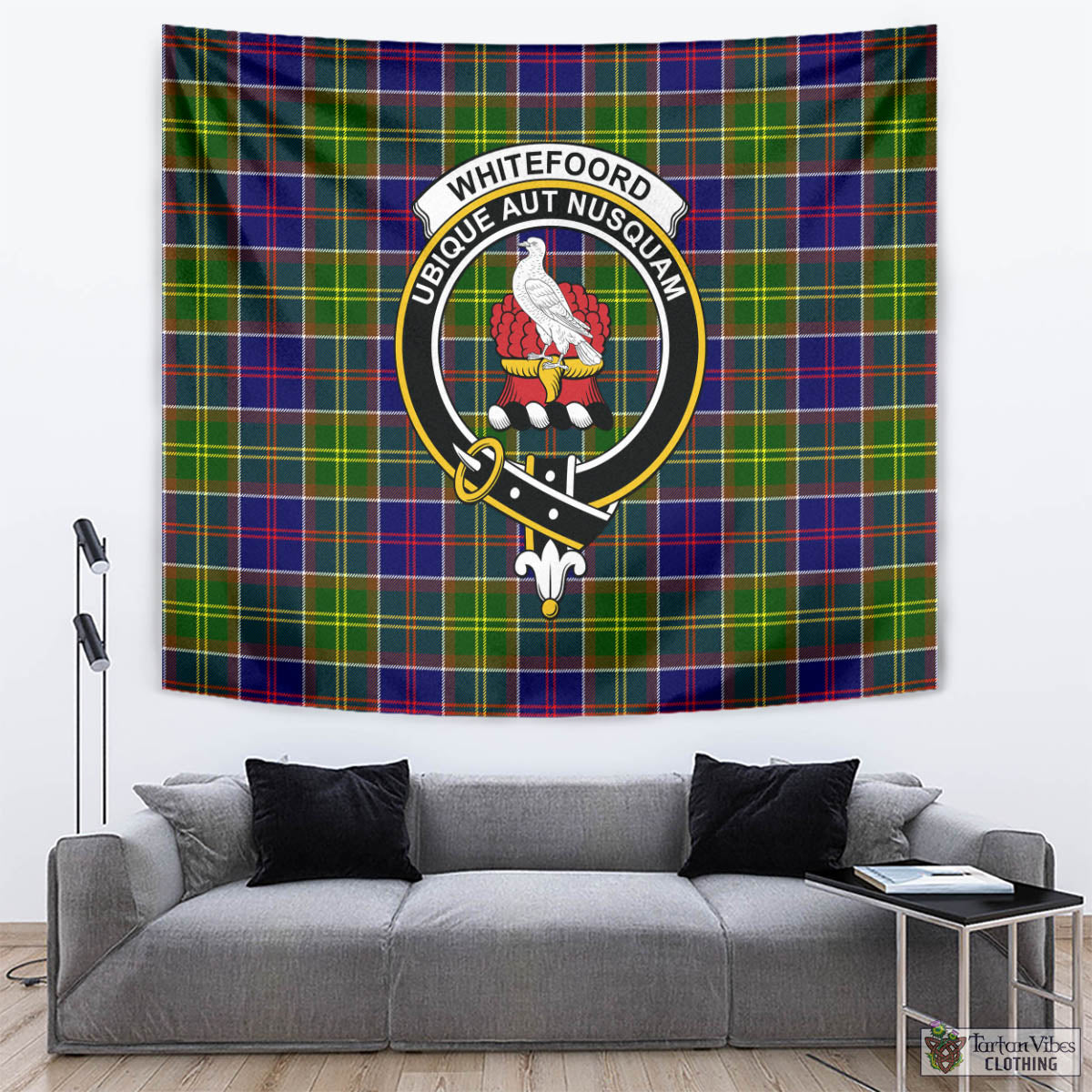 Whitefoord Tartan Tapestry Wall Hanging and Home Decor for Room with Family Crest - Tartan Vibes Clothing