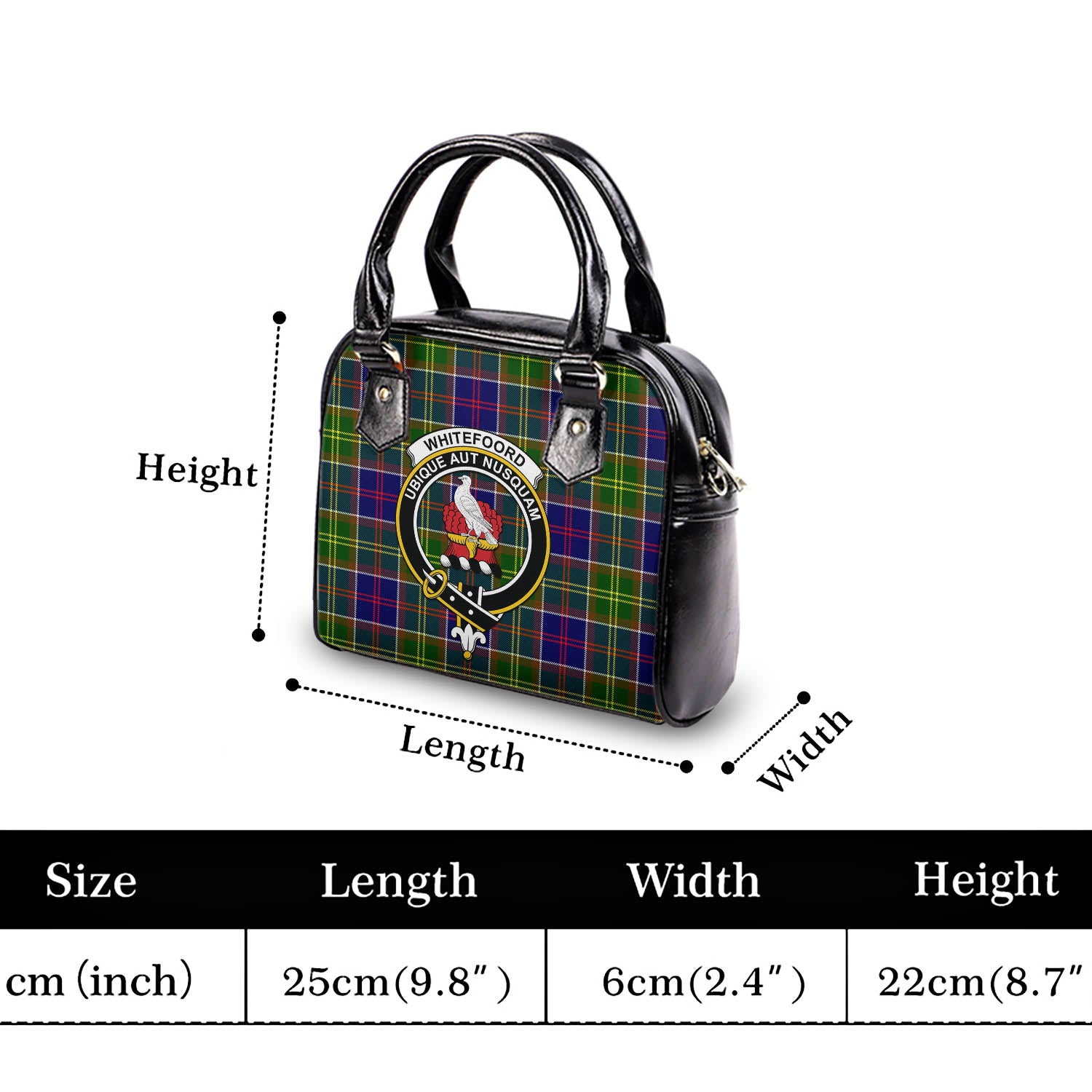 Whitefoord Tartan Shoulder Handbags with Family Crest - Tartan Vibes Clothing