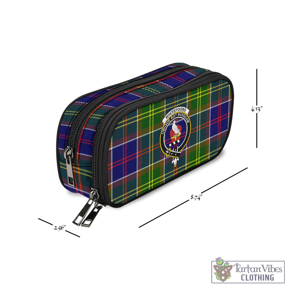 Whitefoord Tartan Pen and Pencil Case with Family Crest - Tartan Vibes Clothing