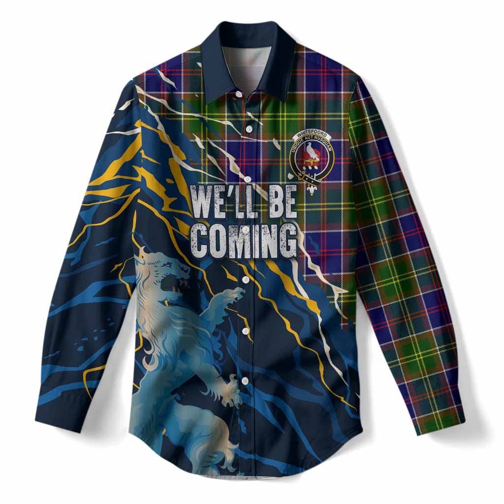 Whitefoord Scotland Tartan Women Casual Shirt WC2026 Football - We'll Be Coming