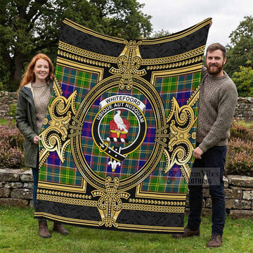 Whitefoord Scottish Tartan Crest Blanket Royal Stylized