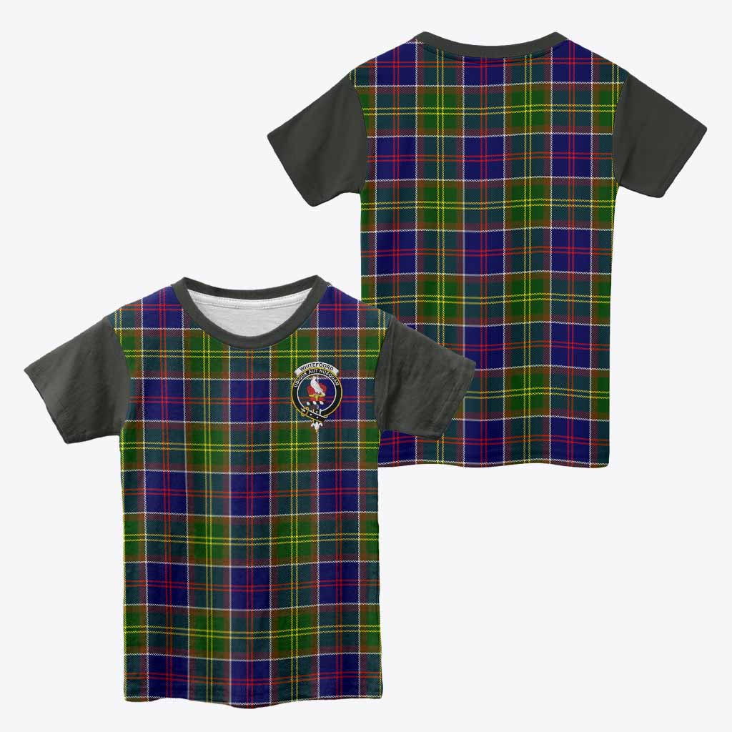 Whitefoord Tartan Accent Kid T-shirt with Family Crest