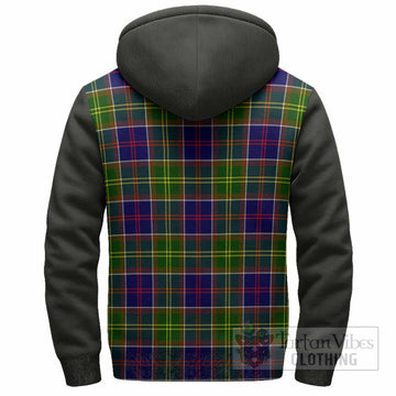 Whitefoord Tartan Accent Sherpa Hoodie with Family Crest