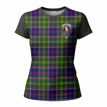 Whitefoord Tartan Accent Women T shirt with Family Crest