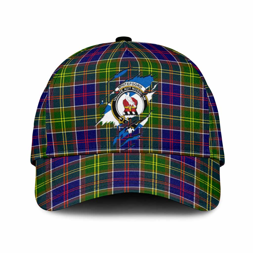 Whitefoord Tartan Classic Cap with Family Crest In Me Style