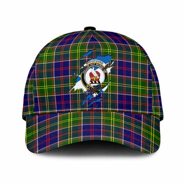 Whitefoord Tartan Classic Cap with Family Crest In Me Style