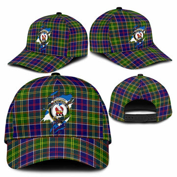 Whitefoord Tartan Classic Cap with Family Crest In Me Style