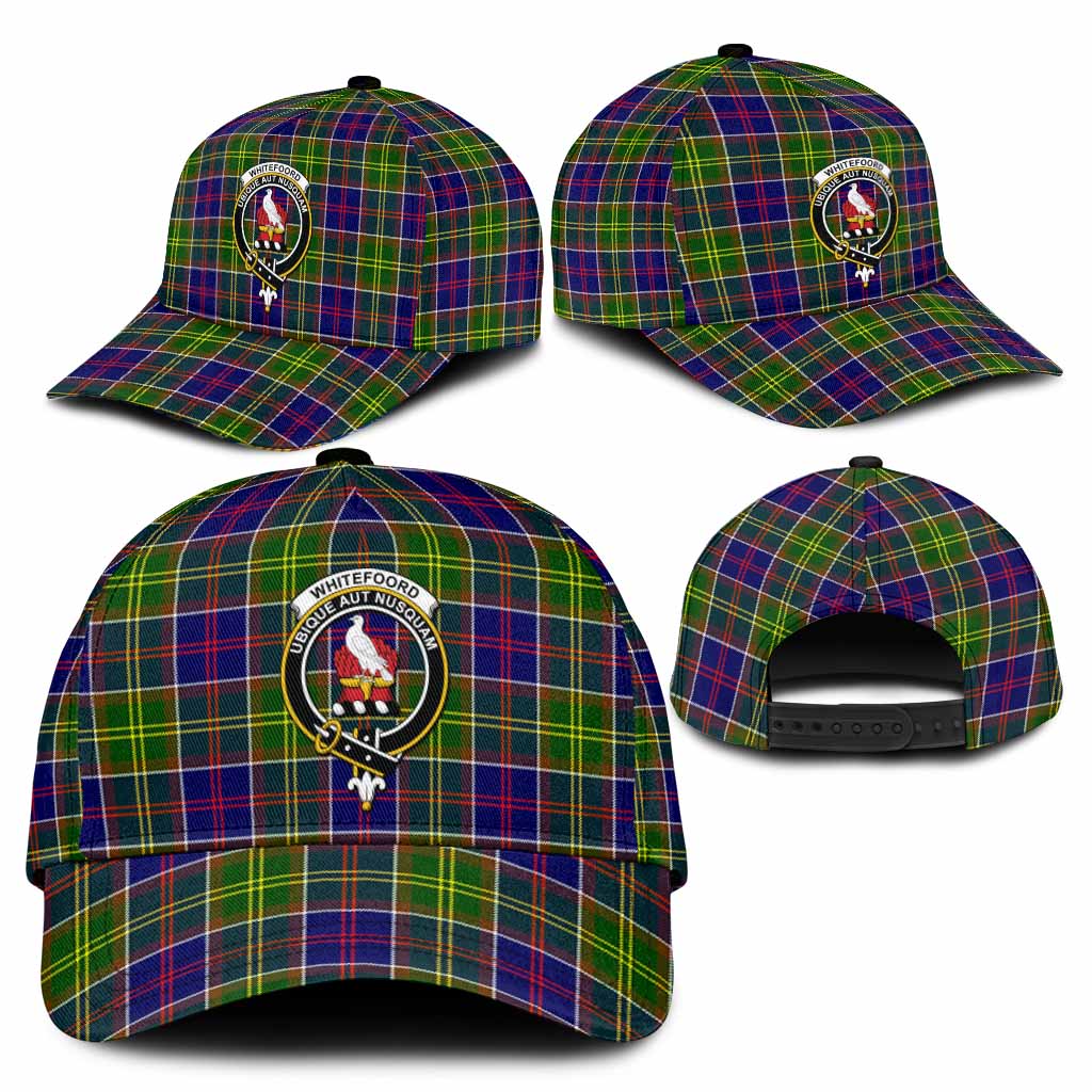 Whitefoord Tartan Classic Cap with Family Crest