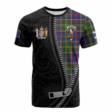 Whitefoord Tartan Cotton T-shirt New Zealand Pattern Unique Zipper Stylized