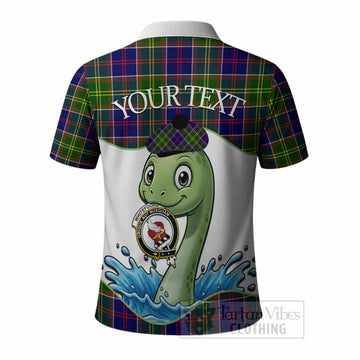 Whitefoord Tartan Crest Cute Nessie Polo Shirt Scottish Loch Ness Monster