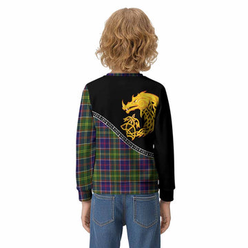 Whitefoord Tartan Crest Kid Knitted Sweatshirt Legendary Dragon Knot Half Style