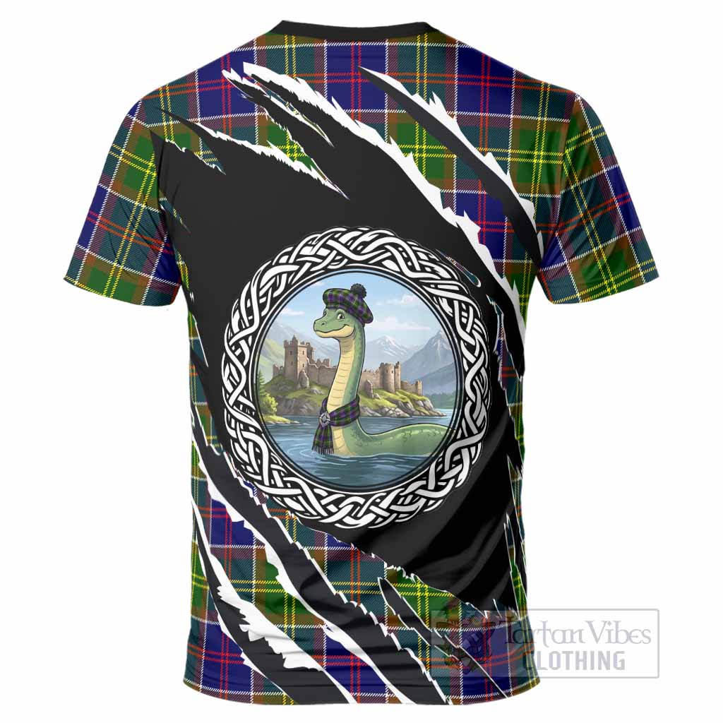 Whitefoord Tartan Crest Loch Ness Monster T-Shirt Celtic Knot Nessie Art
