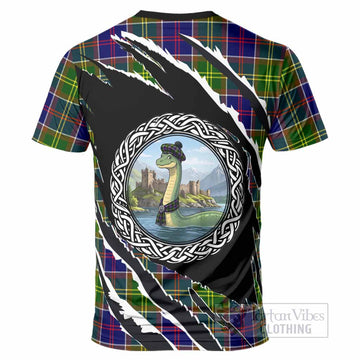 Whitefoord Tartan Crest Loch Ness Monster T-Shirt Celtic Knot Nessie Art