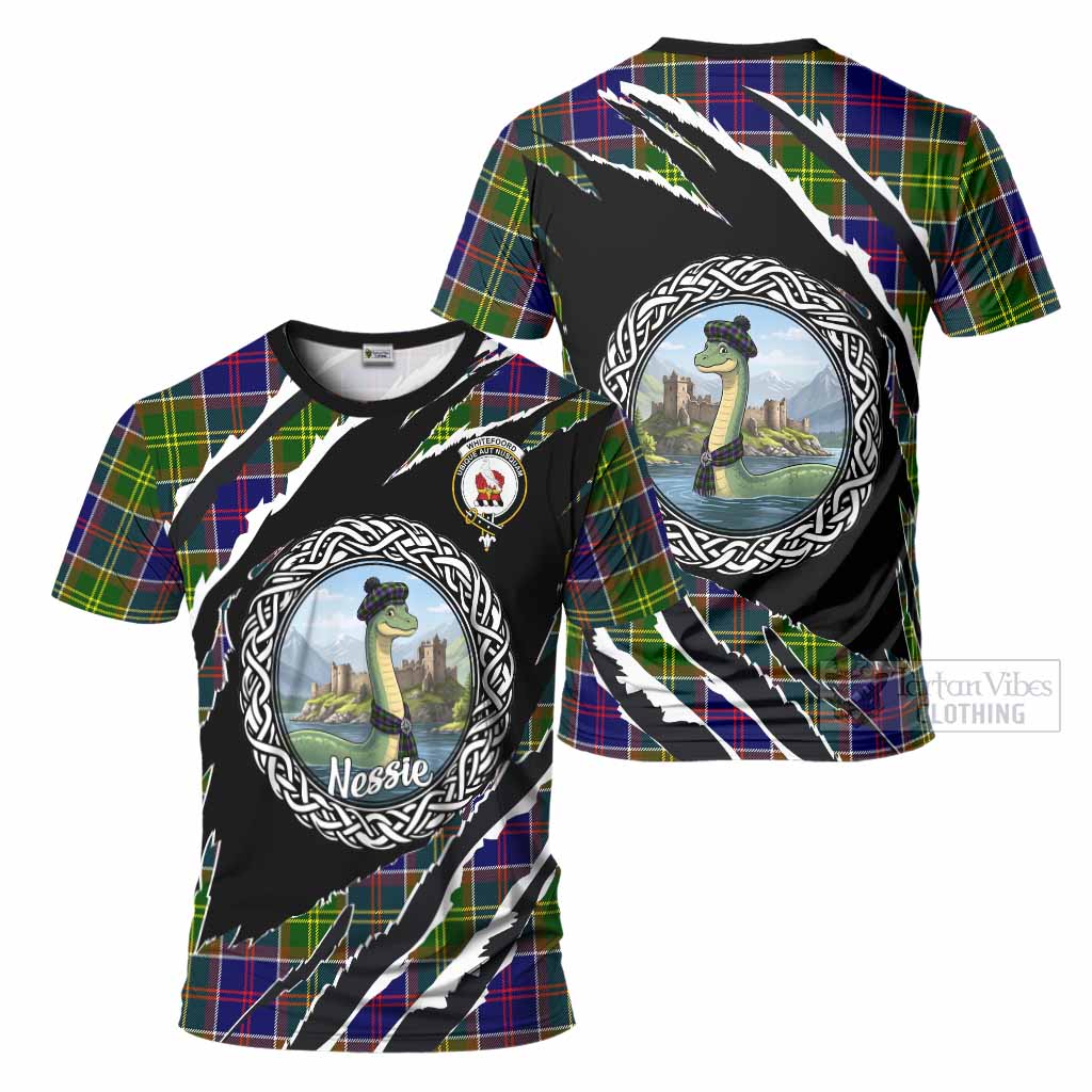 Whitefoord Tartan Crest Loch Ness Monster T-Shirt Celtic Knot Nessie Art
