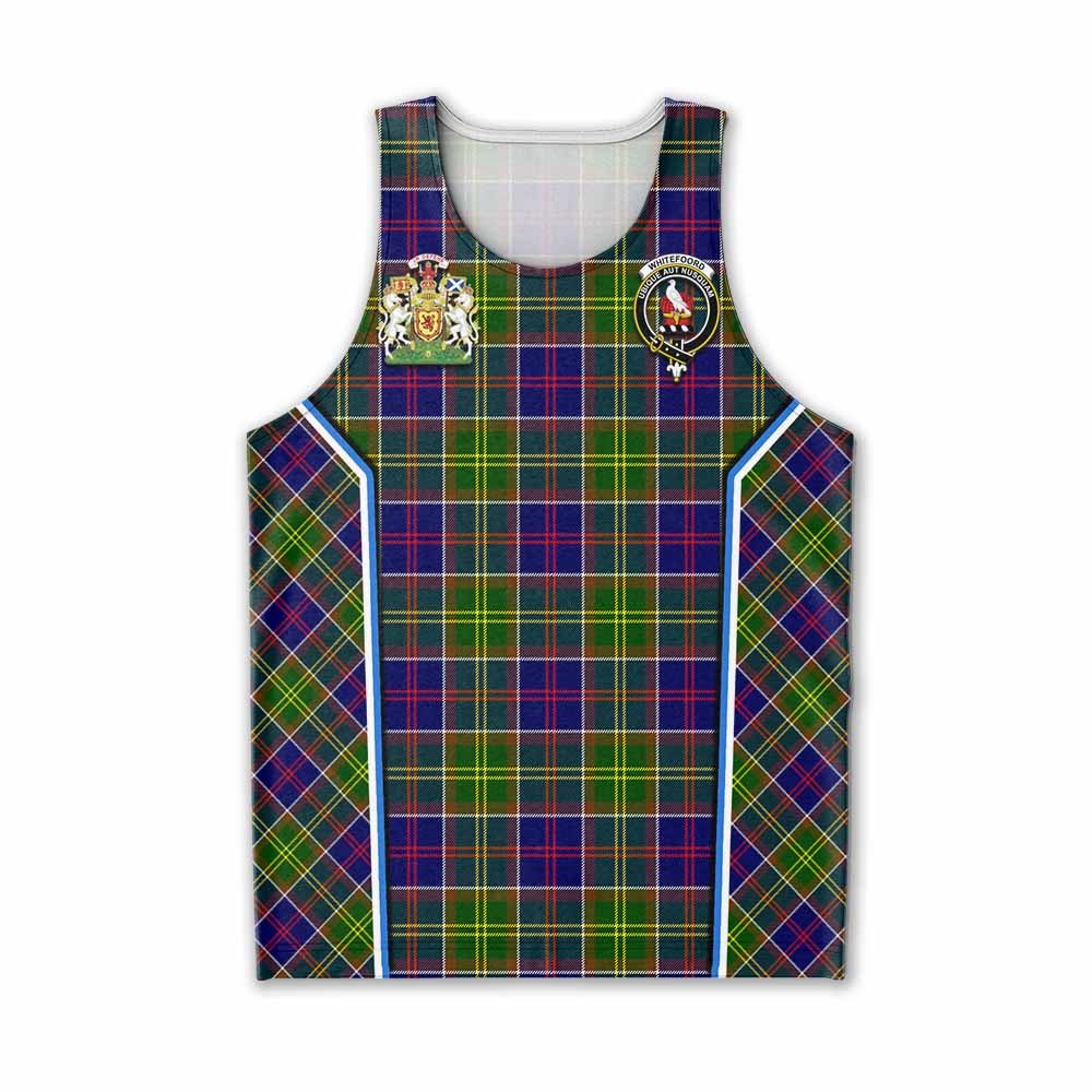 Whitefoord Tartan Crest Men Tank Top Scotland Coat of Arm Flag Style - Tartan Vibes Clothing