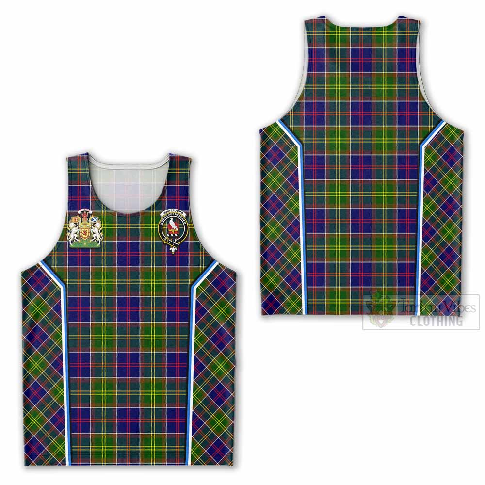 Whitefoord Tartan Crest Men Tank Top Scotland Coat of Arm Flag Style - Tartan Vibes Clothing