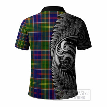 Whitefoord Tartan Crest Polo Shirt With New Zealand Silver Fern Maori Koru