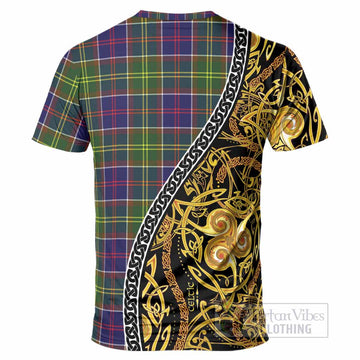 Whitefoord Tartan Crest T-Shirt Celtic Knot and Triple Trickle Spiral Symbols