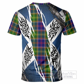Whitefoord Tartan Crest T-Shirt Scotland Flag Ripped Tribal Design