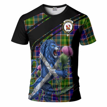 Whitefoord Tartan Crest T-Shirt Scottish Lion Rampant Thistle