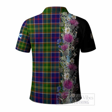 Whitefoord Tartan Crest Thistle Floral Polo Shirt - Tartan Vibes Clothing