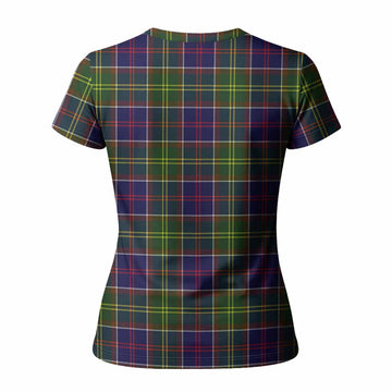Whitefoord Tartan Crest Women T shirt Ferocious Lion Style