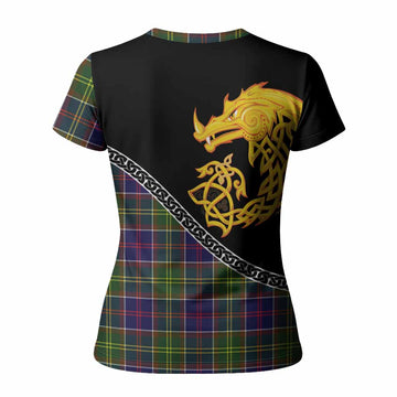 Whitefoord Tartan Crest Women T shirt Legendary Dragon Knot Half Style