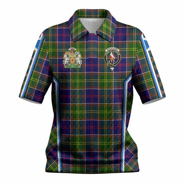 Whitefoord Tartan Crest Women’s Polo Sweater Top Scotland Coat of Arm Flag Style