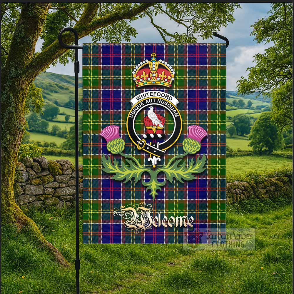 Whitefoord Tartan Family Crest Garden Flag Royal Thistle Welcome Style - Tartan Vibes Clothing
