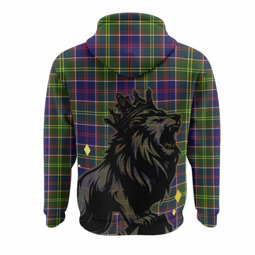 Whitefoord Tartan Family Crest Hoodie Crowned Lion Roaring