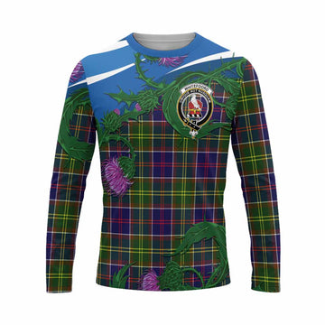 Whitefoord Tartan Family Crest Long Sleeve T-Shirt Thistle in Minimalism