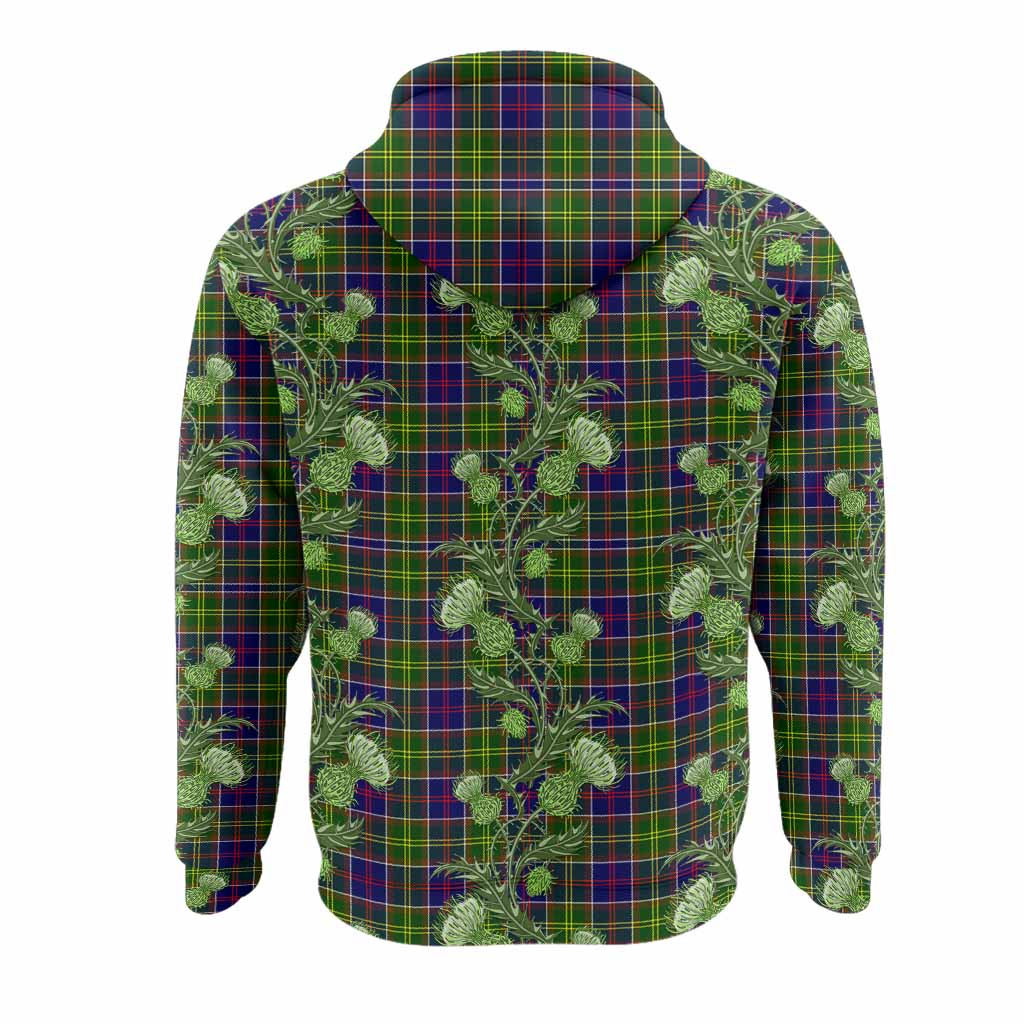 Whitefoord Tartan Hoodie Seamless Scottish Thistle Flowers