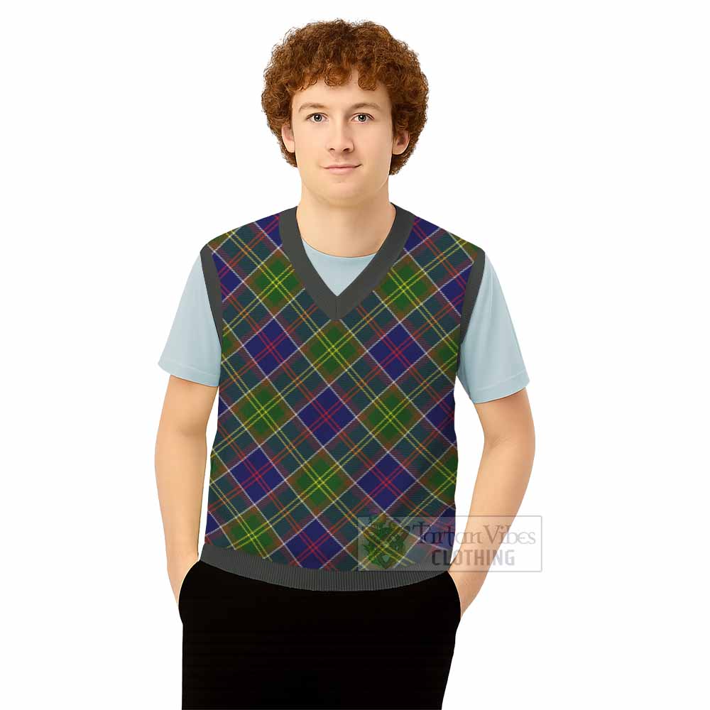 Whitefoord Tartan  Knitted V-Neck Vest Cross Style