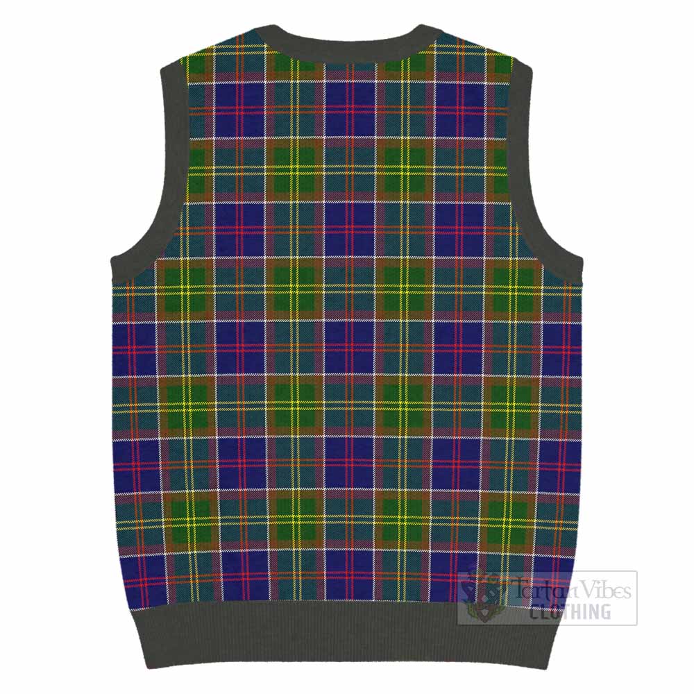 Whitefoord Tartan Knitted V-Neck Vest with Family Crest - Tartan Vibes Clothing