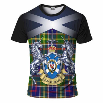 Whitefoord Tartan T-Shirt Alba Gu Brath Unicorn Crest