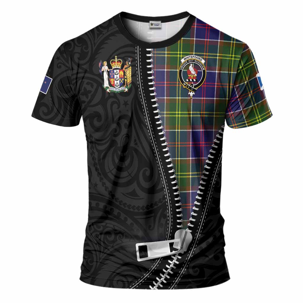 Whitefoord Tartan T-Shirt New Zealand Pattern Unique Zipper Stylized